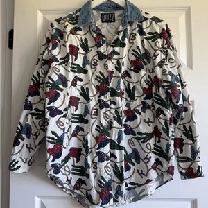 Vintage Quizz Western Denim Boot Button-up
